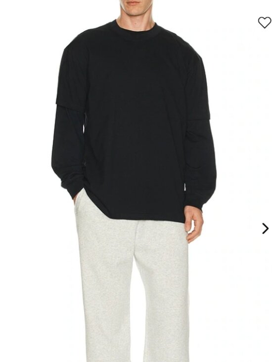 SKIMS Other - NEW SKIMS Heavy Cotton Jersey Oversized Long Sleeve Shirt Onyx Black Medium NWT